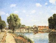 Camille Pissarro Pang map of the railway bridge Schwarz Spain oil painting artist